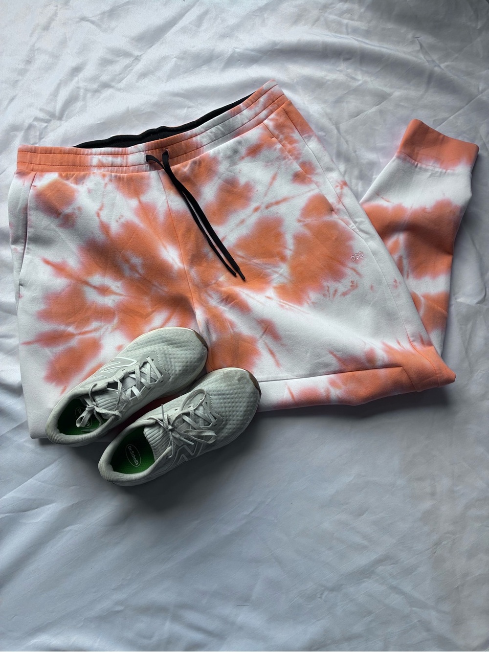 DSG Orange and White Tie-Dye Joggers